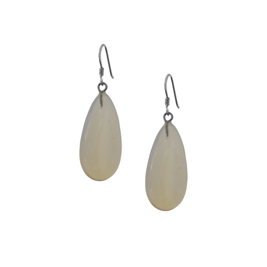 Sea Glass Opal Sterling Silver Earrings, Minimalist Earrings, Bloom Collection | by nlanlaVictory