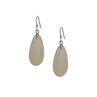 Sea Glass Opal Sterling Silver Earrings, Minimalist Earrings, Bloom Collection | by nlanlaVictory